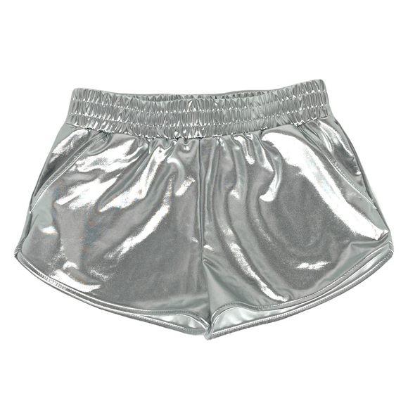 Pumpkino Metallic Disco Shorts Metallic Silver Size Medium - Picture 7 of 7
